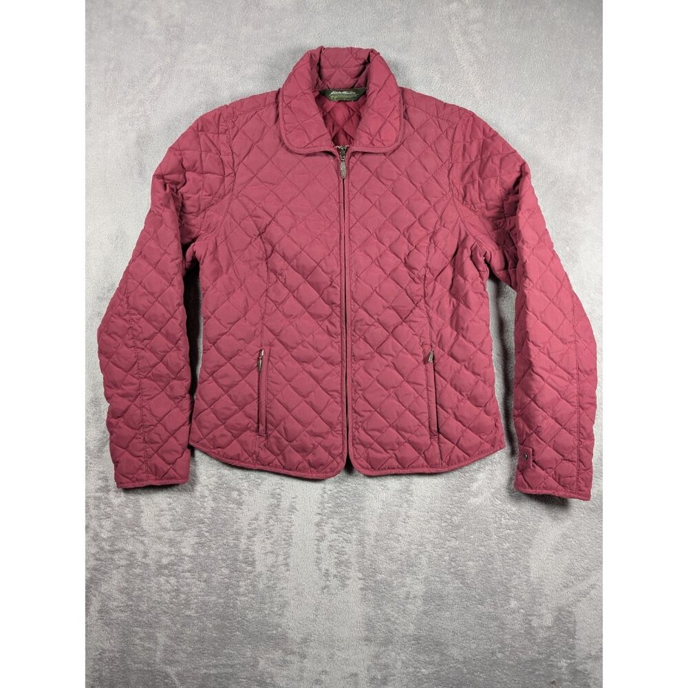 Eddie Bauer Quilted Goose Down Jacket Womens Size Medium Outdoor Quiet Luxury
